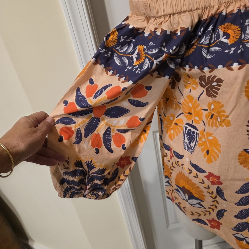 Farm Rio Off Shoulders Blouse Size Large - Picture 3 of 5